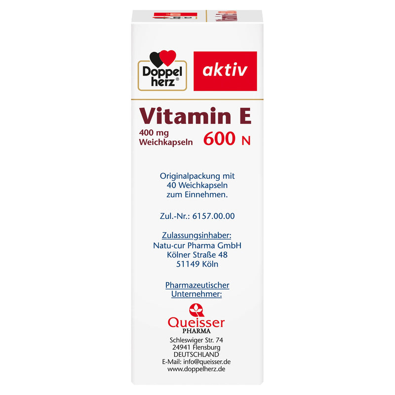 Doppelherz Vitamin E 600 N soft capsules - herbal medicine and high dosage - vitamin E to improve performance - 40 capsules - NewNest Australia