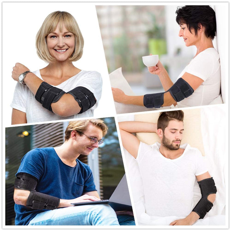 Elbow Brace Support Splint for Cubital Tunnel Syndrome and Arthritis Pain Relief , Adjustable Angle Stabilizer Brace ,Prevent Excessive Bending at night,Fits left and right Arms for Woman and Man- L Large - NewNest Australia