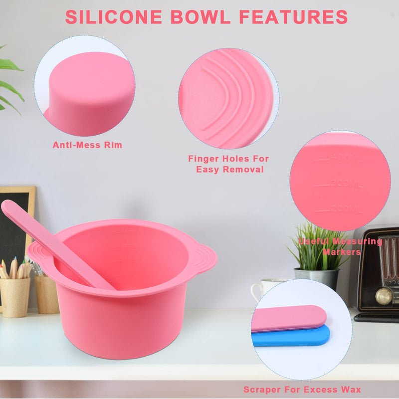 Yungeln Pack Of 2 Wax Warmers Replacement Bowls Silica Gel Non-Stick Removable Wax Bowls With 2 Wax Spatulas Compatible With Wax Warmer, Hair Removal/Depilation Wax Warmer - NewNest Australia