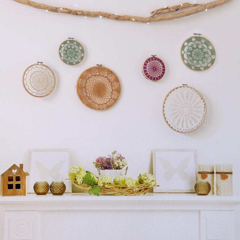 Caydo 7 Pieces 7 Sizes Embroidery Hoops Set 4 inch to 12 inch Bamboo Circle Cross Stitch Hoop Rings for Craft Sewing and Ornaments - NewNest Australia