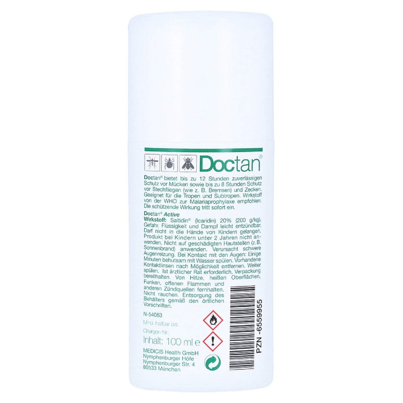 Doctan® Active Spray - double pack - up to 12 hours of protection against mosquitoes, ticks, biting flies, malaria prophylaxis, yellow fever, 2x 100ml - NewNest Australia