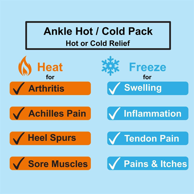 Ankle/Sport Foot Ice Therapy Wrap,Hot Cold Ice Gel Pack with Adjustable Brace for Sprained Ankles, Plantar Fasciitis, Achilles,tendonitis, and Swelling Feet,Microwaveable, Freezable and Reusable - NewNest Australia