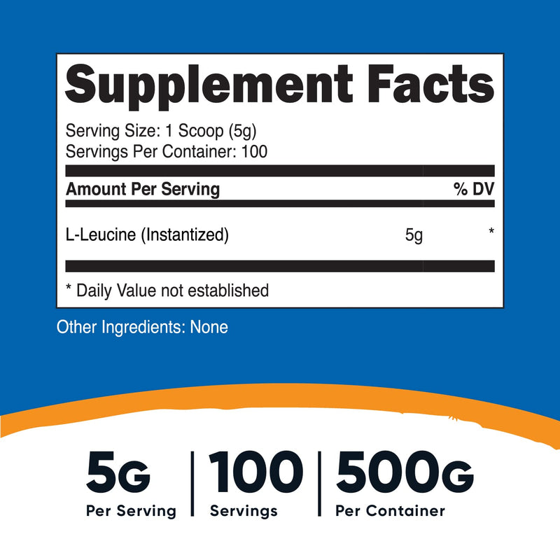 Nutricost Pure L-Leucine Powder 500 Grams 1.1 Pound (Pack of 1) - NewNest Australia