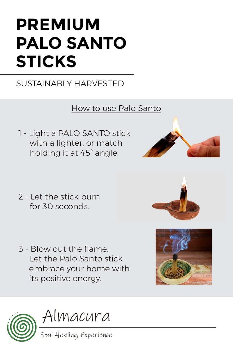 Palo Santo 100grams Premium Highest Resin from Peru (NOT Ecuador). Ethically Harvested. AlmaCura (Soul Healing). Meditation, Stress Relief, Energy Cleansing. (100grams) 100gr Sticks - NewNest Australia