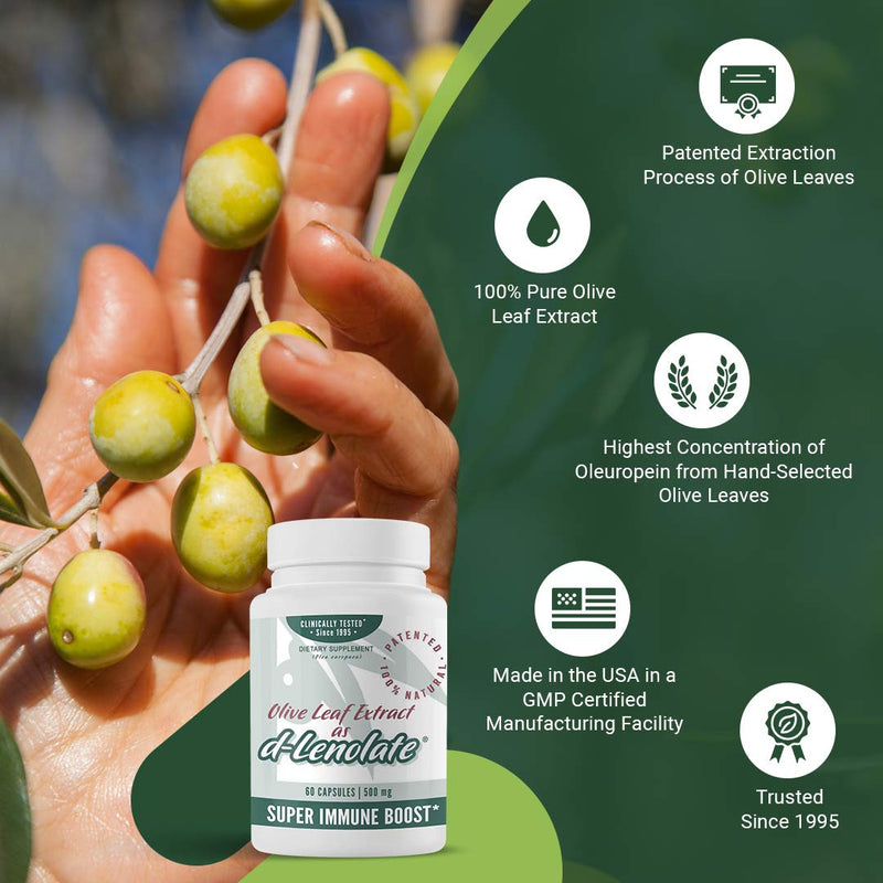 East Park Olive Leaf Extract (OLE) Super Strength d-Lenolate 500mg | 18% or More Oleuropein Immune System Booster | 60 Vegetarian Capsules (Non-GMO) - NewNest Australia