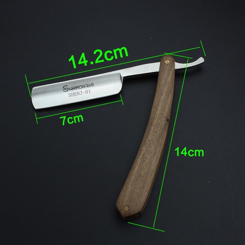 Men's Shaving Brush Razor with Box Manual Classic Wood Handle Barber Razor (Brown) - NewNest Australia