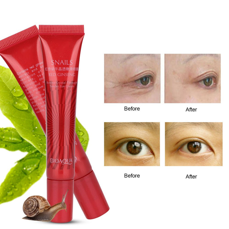 Snail Repair Eye Cream Ginseng Secretes Mucus Extract Eye Serum for Moisturing, Dark Circles, Puffiness, Wrinkles, Sagging Anti-aging Skin Care Lotion - NewNest Australia