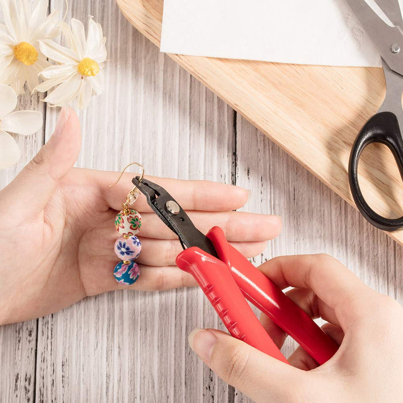 Pandahall 1Set Red Steel Micro Tube Beads Crimper Crimping Pliers Wire Cutter Jewelry Making Tools 5x3.2 Inch Red-5x3.2 Inch - NewNest Australia