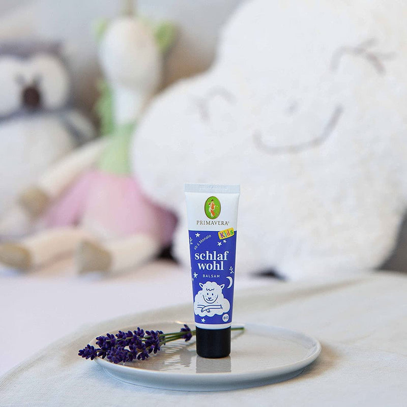 PRIMAVERA Schlafwohl Baby & Kinder Balm organic 30 ml - lavender, ho leaves and benzoin siam - baby-mild essential oils, for babies from 6 months, aromatherapy - NewNest Australia