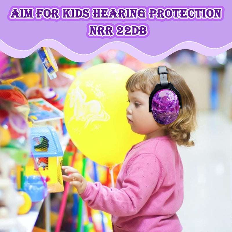 ZOHAN EM030 Kids Ear Protection Safety Ear Muffs, [Upgraded] Hearing Protectors for Children Have Sensory Issues, Adjustable Noise Reduction Earmuffs for Concerts, Fireworks, Air Shows - Nebula Print - NewNest Australia