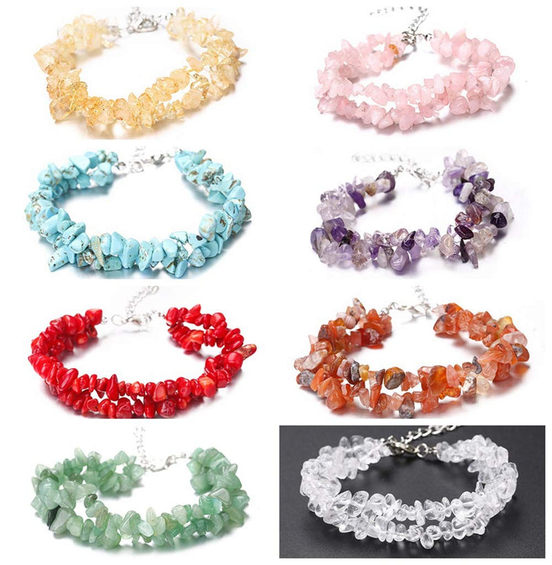 7 Chakra Natural Chip Stone Beads 3-5mm 100g About 500 Pieces Irregular Gemstones Healing Crystal Loose Rocks Bead Hole Drilled DIY for Bracelet Jewelry Making Crafting (3-5mm, 7 Chakra Color Mix) - NewNest Australia