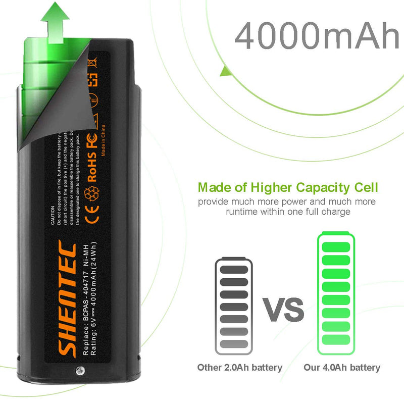 Shentec 2-Pack 4000mAh 6V Battery Compatible with Paslode 404717 B20544E BCPAS-404717 404400 900400 900420 900600 901000 902000 B20720 CF-325 IM200 F18 IM250 IM250A IM350A IM350CT PS604N, Ni-MH - NewNest Australia