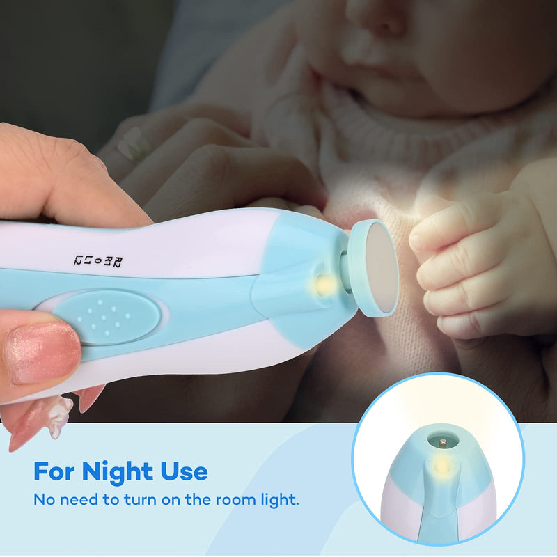 Baby Nail Clipper,Electric Baby Nail Trimmer,Toes Fingernails Care Trimmer with LED Light for Newborn,Kids and Adults(Blue) - NewNest Australia