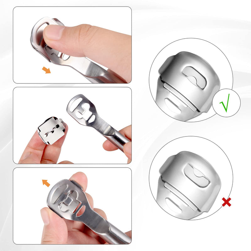 Callus Slicer Foot Scraper - Foot File Callus Remover Feet Callus Razor - Stainless Steel Foot Rasp Hard Skin Heel Callus Removal Pedicure Set For Hand Feet Foot Care With 10 Replacement Blades Silver - NewNest Australia
