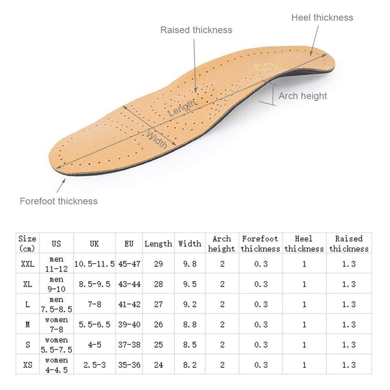 Mmfoot Handmade Thin Cushioning Leather Insoles With Arch Support For Metatarsal Pain For Flat Feet Plantar Fasciitis Arch And Breathable Orthotic Insole Size 39-40 - NewNest Australia