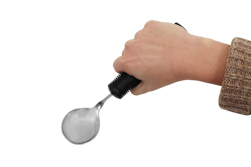 Kmina - Curved Spoon Seniors, Flexible Spoon For Disabled, Curved Cutlery For Seniors With Thick Handle, Ergonomic Cutlery For The Elderly, Curved Spoon For Adults - NewNest Australia