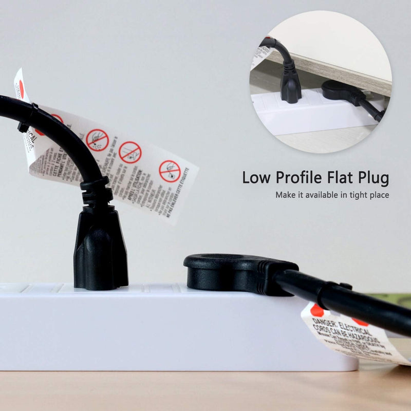 FIRMERST 1875W 3 Feet Extension Cord Low Profile Flat Plug 14Awg 15A Black 1 - NewNest Australia