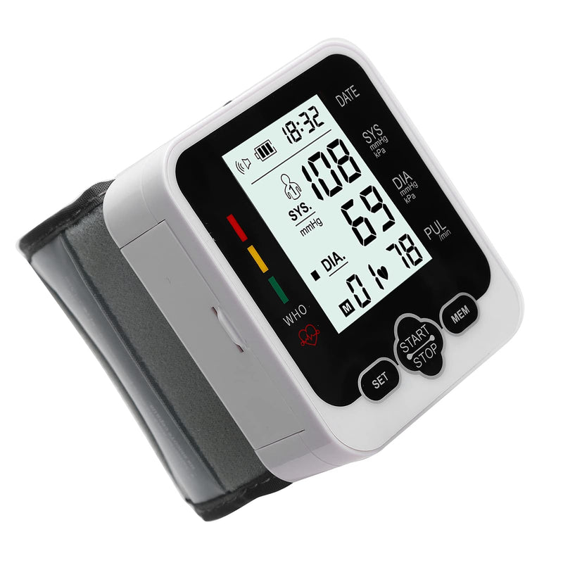 Wrist Blood Pressure Monitor, Lcd Screen Blood Pressure Monitor With Automatic Voice Transmission, Reading Memory, Wrist Blood Pressure Cuff For Home And Hospital Use - NewNest Australia