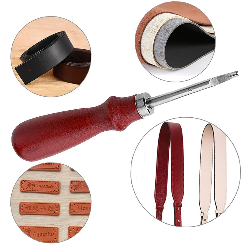 2 Pieces Leather Edge Skiving Beveler Craft Keen Edge Cutting Tool, 2 Sizes(0.8mm&1.2mm Size) (2#+4#) 2#+4# - NewNest Australia