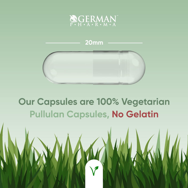 German Pharma Fadogia Agrestis Vegetable Capsules | 60 Capsules, 2 Per Day | 1 Month Supply | Contributes to Normal Testosterone Levels | Accelerates Muscle Building | 100% Vegan | - NewNest Australia