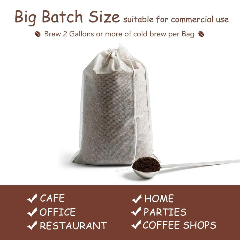 Disposable Cold Brew Coffee Filters - 60 Count Single Use Filter Sock Packs Fine Mesh Brewing Bags for Concentrate, Iced Coffee Maker, French/Cold Press Kit, Tea in Mason Jar, 8 x 12 Inches - NewNest Australia