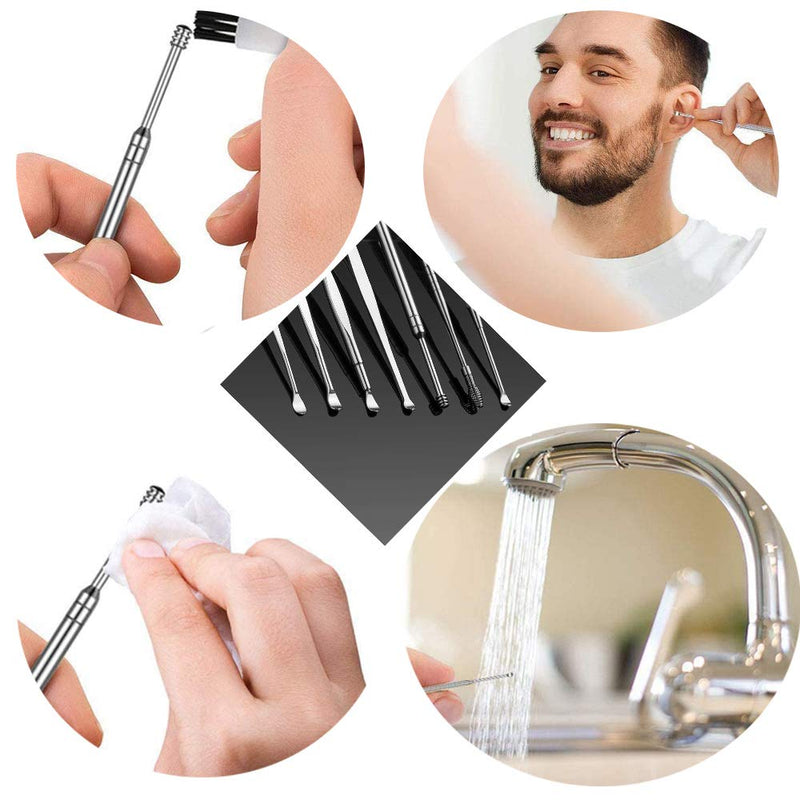 Ear Wax Removal Kit, 8 Pcs Ear Pick Earwax Removal Tool, Ear Cleansing Tool Set, Stainless Steel Ear Wax Remover with Storage Box, Reusable Ear Curette Wax Removal Set for Children & Adults - NewNest Australia