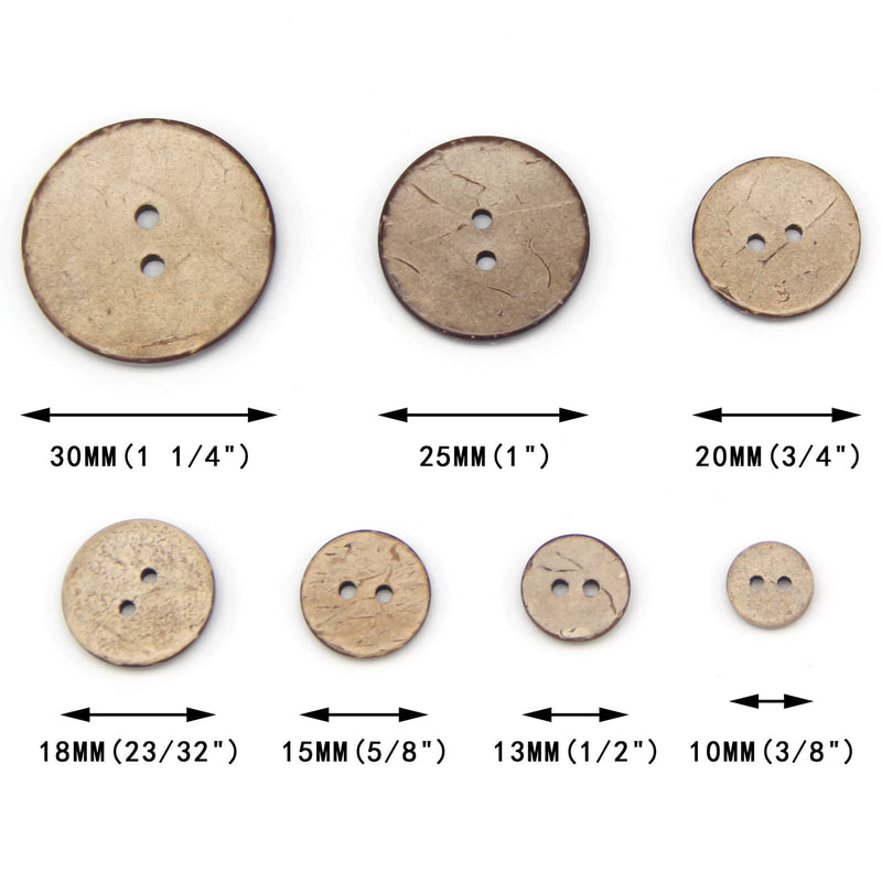 USOSOU 100pcs 10mm(3/8") Brown Natural Coconut Shell Buttons, 2 Holes Eco-Friendly Wooden Buttons for Clothes, Children Scrapbooking, Baby Sewing Decorations, DIY Crafts 10mm(3/8") - NewNest Australia