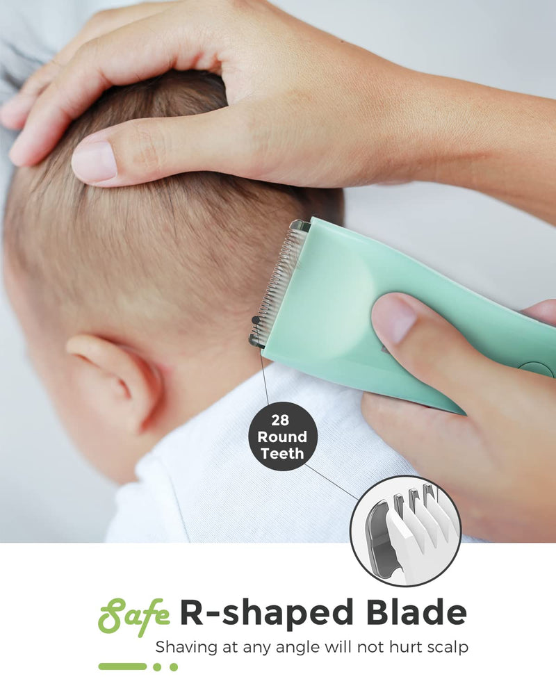 Baistom Baby Hair Clipper, Quiet Hair Trimmer for Kids and Children, Waterproof Rechargeable Cordless Haircut Kit for Toddler, Green - NewNest Australia