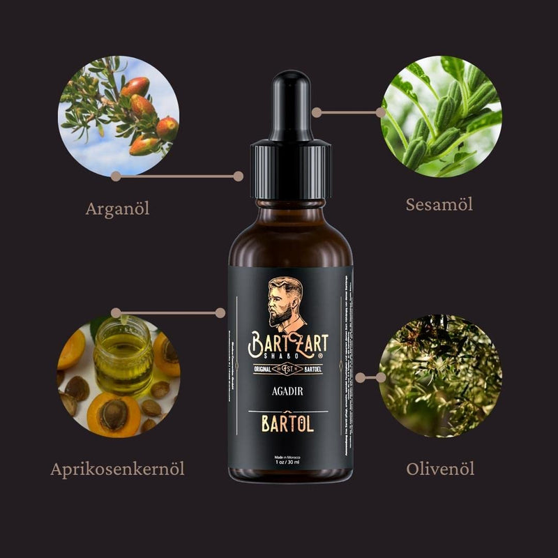 BartZart Agadir Beard Oil with Musk I 30 ml Beard Oil with Argan Oil for Healthy Beard Growth I Beard Care Directly from the Barber I Beard Oil for Men I Beard Oil 30 ml (Pack of 1) - NewNest Australia