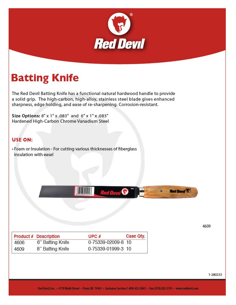 Red Devil 4606 Batting Knife, 6", Brown 6 Inch - NewNest Australia