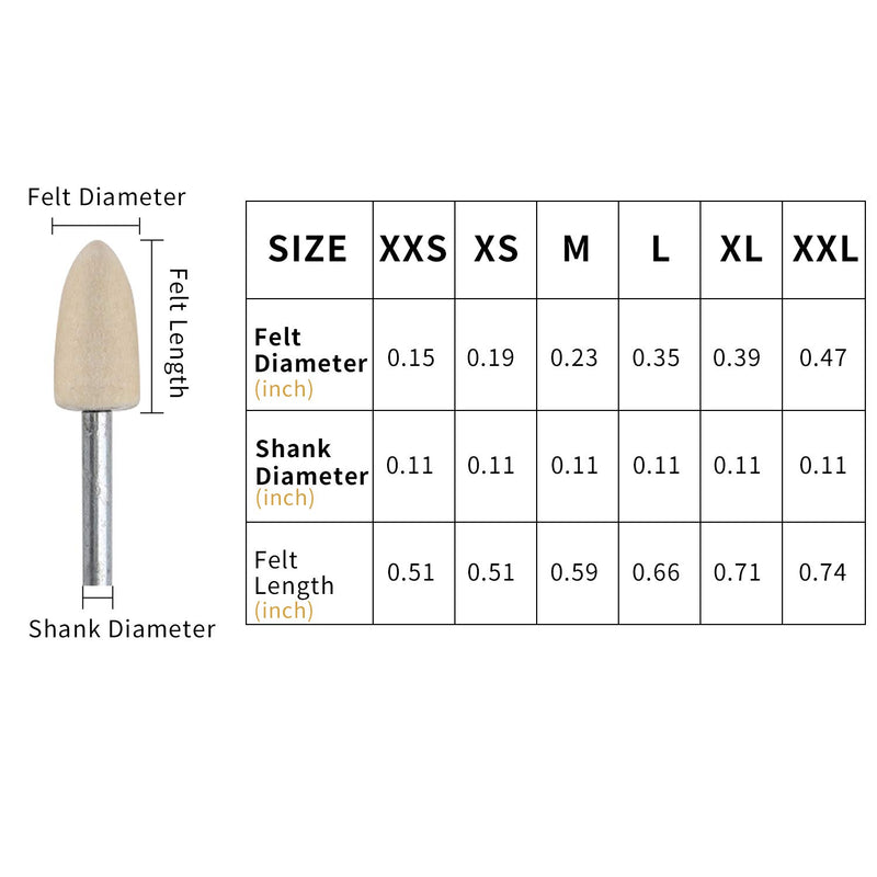 RilexAwhile Mandrel Mounted White Conical Felt Buffing Point Bob Polishing Grinder for Dremel Rotary Tools XX-Large Cone-shaped - NewNest Australia