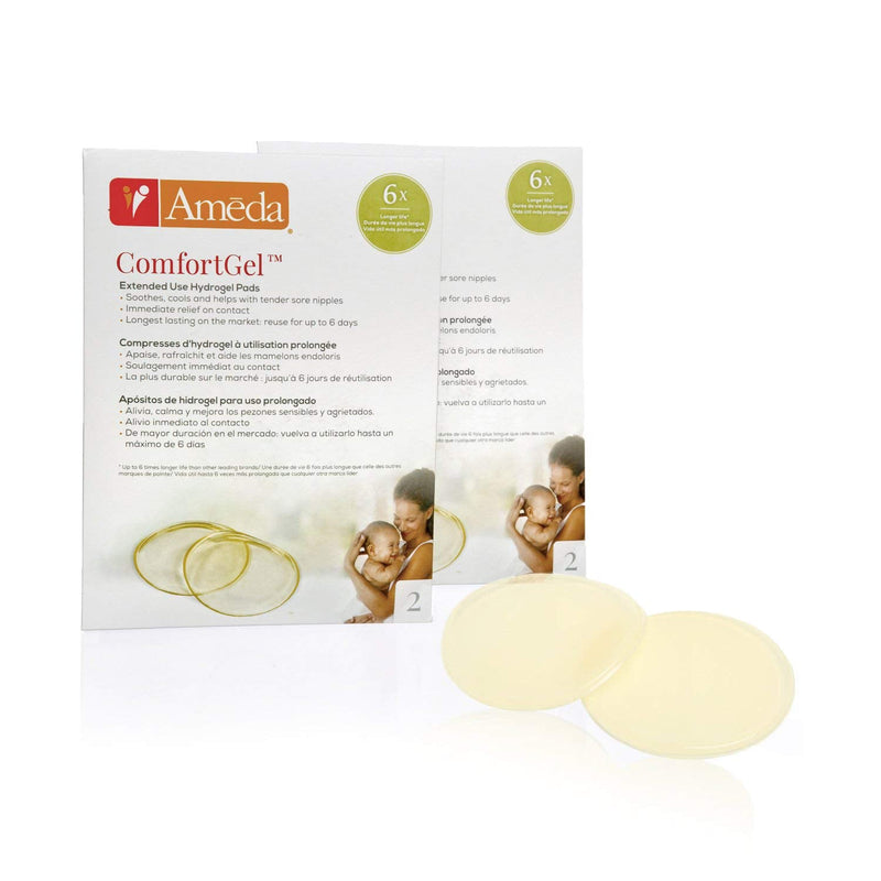 Ameda ComfortGel Soothing Breastfeeding Pads Nipple Therapy, Reusable Cooling Relief, Helps Provide Nipple Pain Relief (2 Pair) 2 Pair (Pack of 1) - NewNest Australia