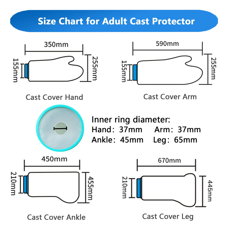 yeloumiss Hand Cast Cover for Shower Adult Reusable Waterproof Protector Shower Bag Cast Bag Watertight Protection for Hand, Fingers, Wrist to Keep Casts and Bandages Dry - NewNest Australia