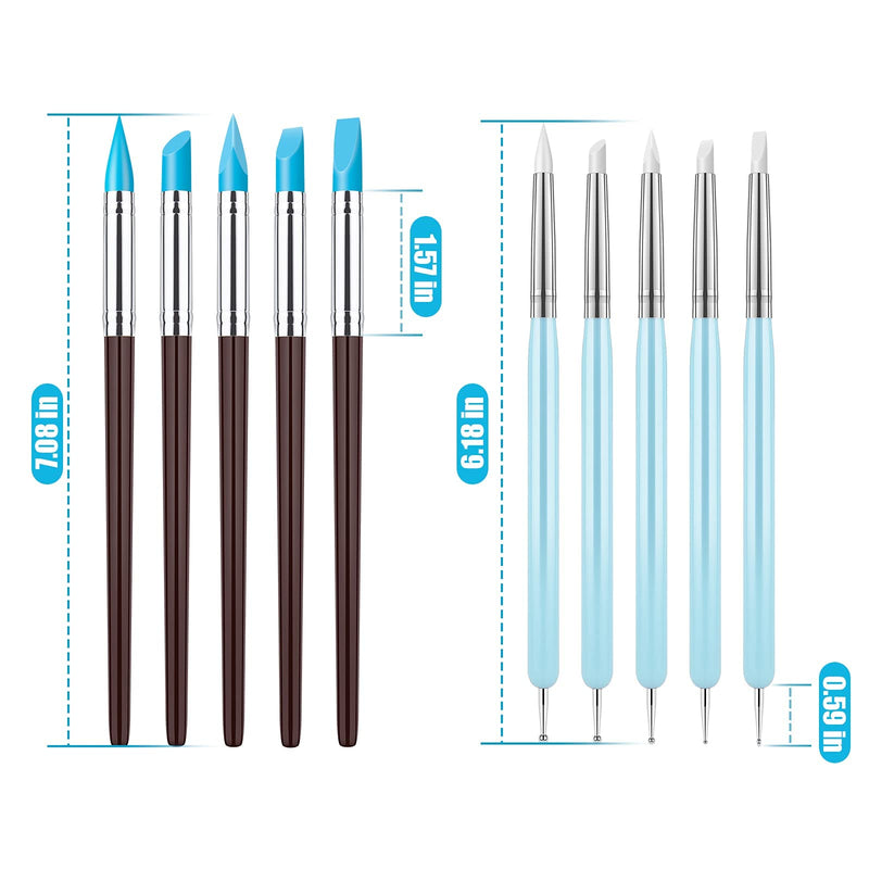 Clatoon 10Pcs Silicone Clay Sculpting Tool, Modeling Dotting Tool & Pottery Craft use for DIY Handicraft, Sculpture Pottery, Nail Art - NewNest Australia