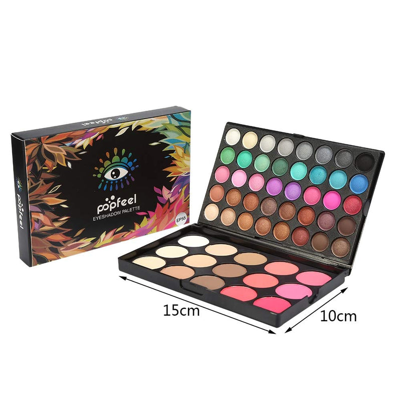 Qkiss 40Colors Eyeshadow + 15Colors Blusher & Concealer Palette Facial Eye Cosmetic Makeup Kit - NewNest Australia