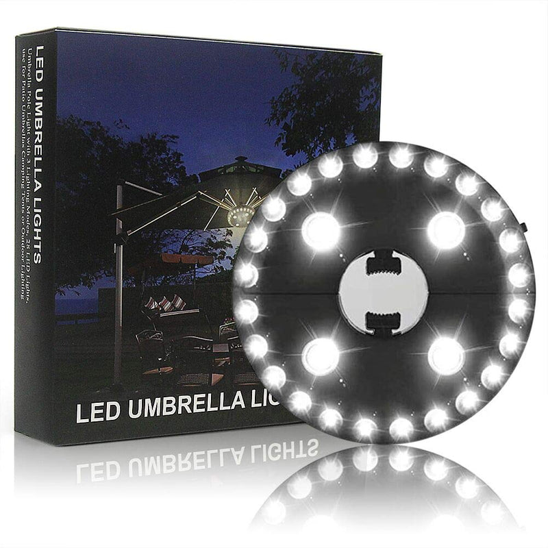 Patio Umbrella Light 3 Lighting Modes Cordless 28 LED Lights at 200 lux- 4 x AA Battery Operated, Umbrella Pole Light for Patio Umbrellas, Camping Tents or Outdoor Use Forlivese White 1 PCS - NewNest Australia