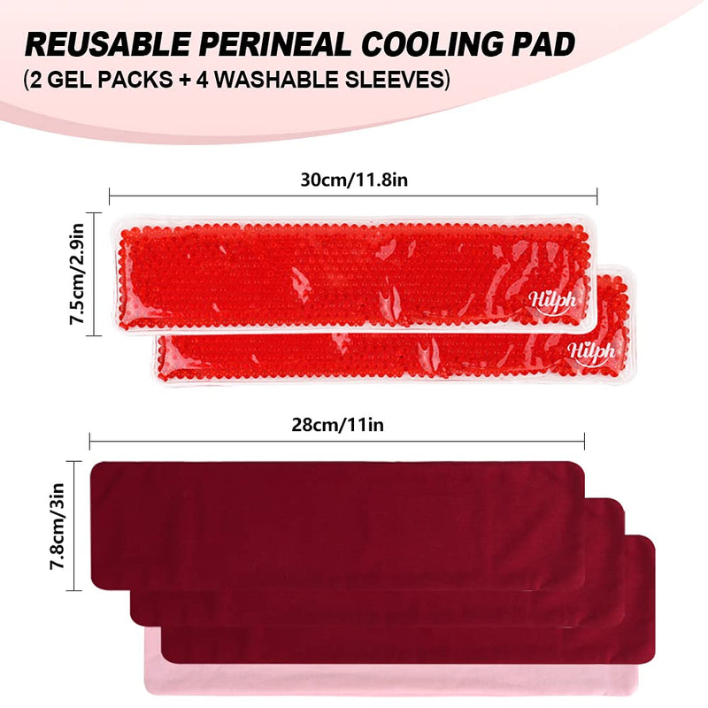 Hilph Perineal Cold Packs Postpartum Ice Pads, Maternity Cooling Pads After Birth for Hemorrhoid Pain Relief and Vaginal Recovery, Breast Pain, Reusable 2 Perineal Ice Packs with 4 Washable Sleeves - NewNest Australia