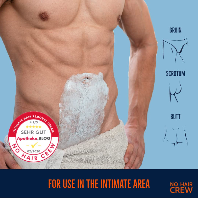 2 x NO HAIR CREW depilatory cream for the intimate area - extra gentle hair removal for men (set 2 x 100ml) - NewNest Australia