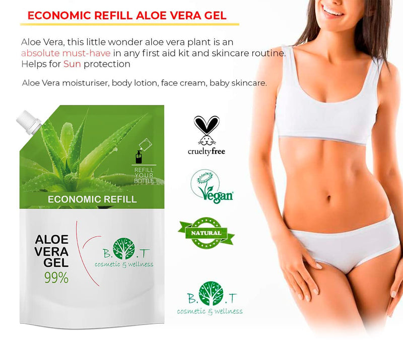 Aloe Vera Gel 99% Pure. Aloe Vera from the Canary Islands, Spain. 100% Natural Skin Care (Body and Face) and Hair Care. Family Saver Format 250 ml 8.8fl oz - NewNest Australia