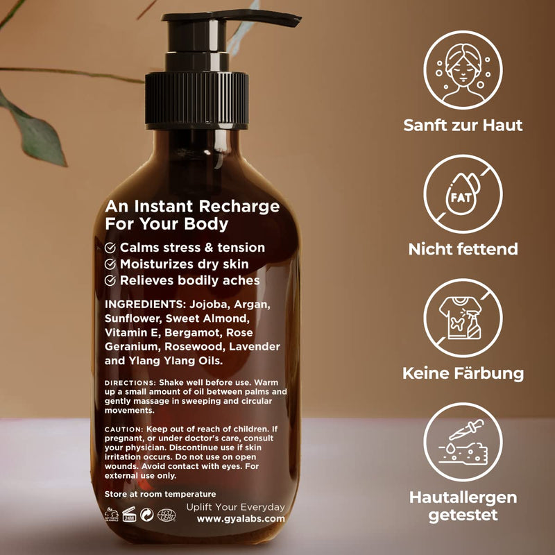 Gya Labs Energizing Massage Oil For Massage Therapy - Body Massage Oils For Couples - Made With Lemon, Grapefruit, Rosemary, Peppermint, Pine Needle, Jojoba And Argan Oil (200Ml) - NewNest Australia