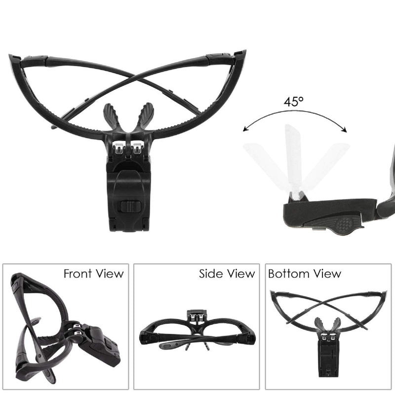 Wallfire Headband Magnifier With Led Light, Reading Head Holder, Magnifier With 5 Detachable Lenses For Reading, Jewelery Magnifier, Watch And Electronics Repairs (1.0X, 1.5X, 2.0X, 2.5X, 3.5X) - NewNest Australia