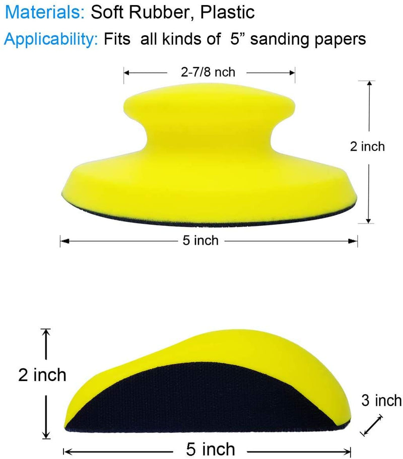 Sackorange 2 Pack 5 Inch Mouse + Round Hook and Loop Hand Sanding Block Sanding Pad Hook Backing Plate for Sanders or Polishers 5 inch mouse + round pad - NewNest Australia