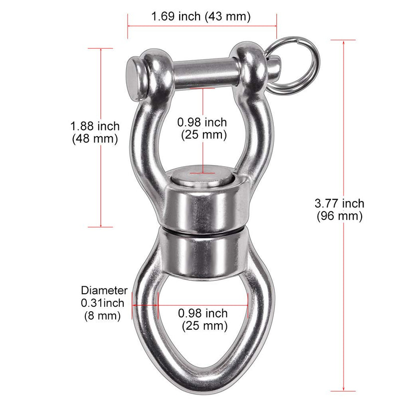 SELEWARE Silent Bearing Swing Swivel, 360° Rotational Device Hanging Accessory with Removeable Buckle for Tree Swing, Hammock Chair, Climbing Rope, Yoga, Kids Swing Swivel 1200LB Capacity - NewNest Australia