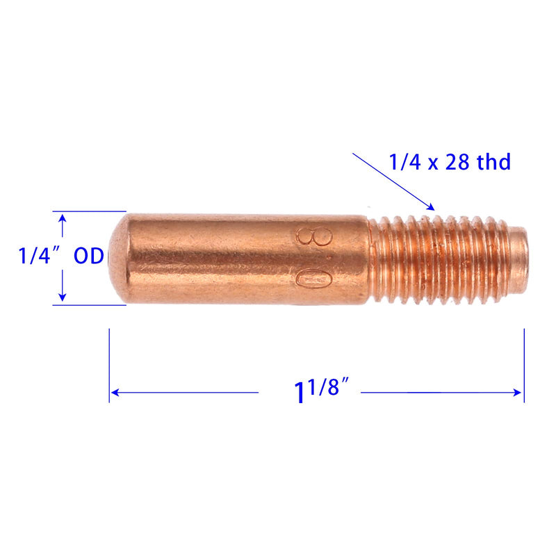 MIG Welding Gun Accessory .030" Kit for Miller Millermatic M-10 M-15, Hobart H-9 H-10: 25pcs Contact Tips 000-067 0.030" + 2Pcs Gas Nozzles 169715 1/2" + 2Pcs 169-716 Gas Diffuse (Pack of 29) - NewNest Australia