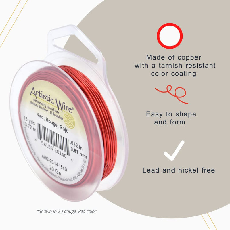 Artistic Wire Tarnish Resistant Colored Copper Craft Wire, 18 Gauge / 1.0 mm, 4 yd / 3.6 m, Antique Brass - NewNest Australia