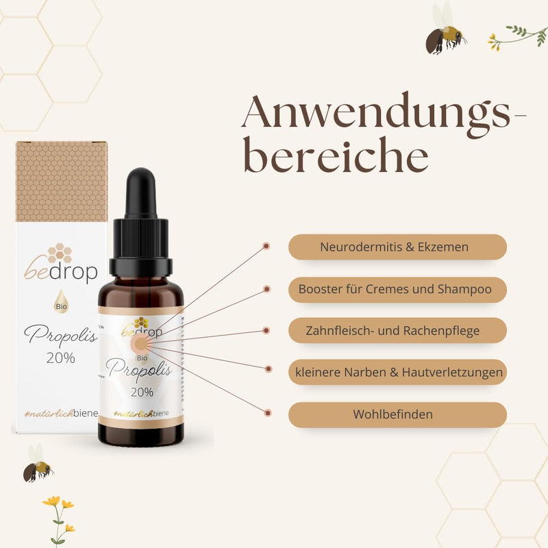 Organic propolis drops 20% high dosage - propolis extract directly from the beekeeper - organic quality, without additives 30 ml (pack of 1) - NewNest Australia
