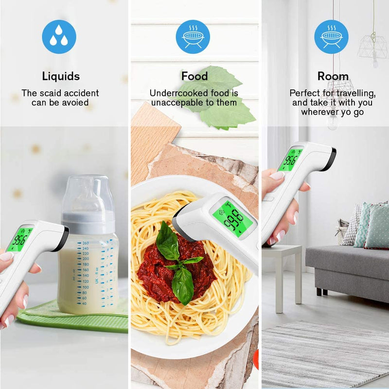 Forehead Thermometer, Non Touch Baby and Adults Thermometer with Fever Alarm, LCD Display and Memory Function, Ideal for Whole Family - NewNest Australia