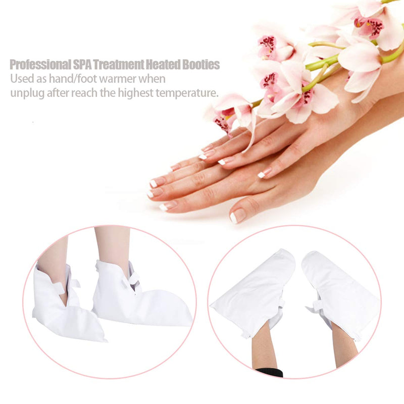 DERCLIVE Paraffin Wax Mitts, Paraffin Wax Heated Booties,Professional SPA Therapy Treatment Paraffin Baths for Women Hand and Feet Nail Art Manicure Foot Cover (UK Plug) Uk Plug - NewNest Australia