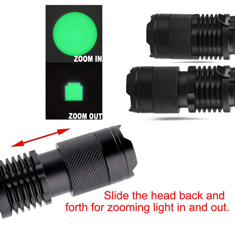 (Pack of 4) Single 1 Mode 150 Yard Green Hunting Light Flashlight LED Flashlight Green Light Coyote Hog Varmint Predator Light For Night Hunting Observation 1 Switch Mode and Black House - NewNest Australia