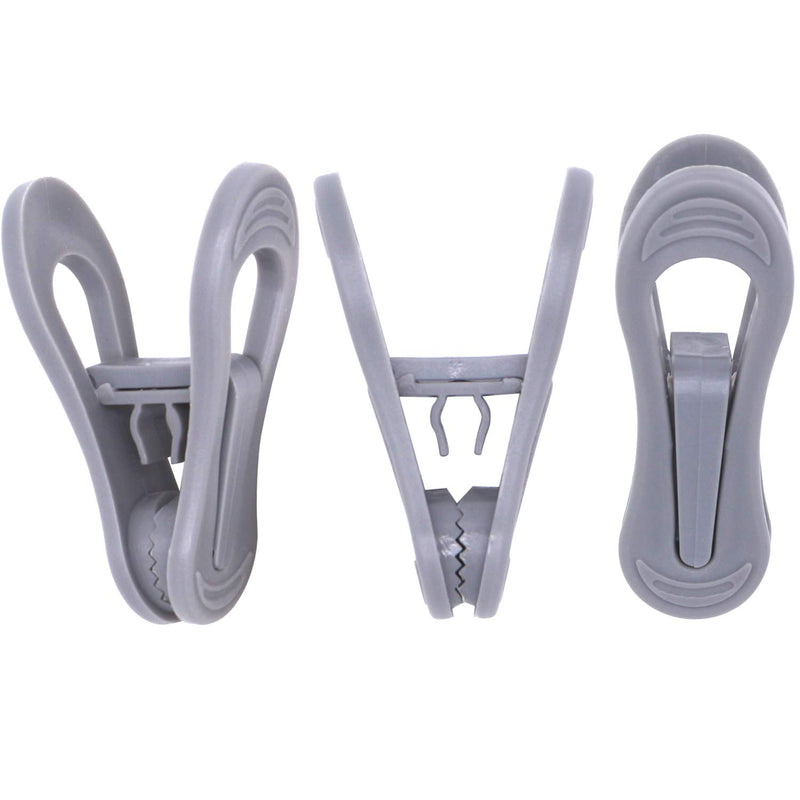 NewNest Australia - Tissir 24pc Grey Plastic Hanger Clips, Strong Pinch Grip Finger Clips for Plastic Clothes Hangers, Multi-Purpose Hanger Clips 